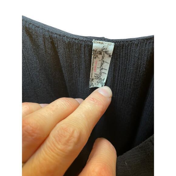 Free People Intimately Women Small Black‎ Ruffle Sleeve Blouse Top Flowy - Picture 4 of 8